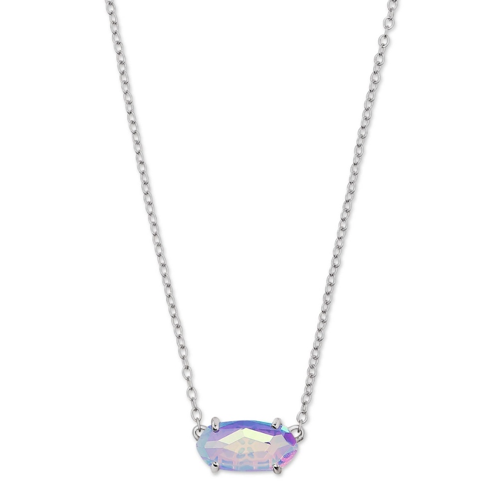 Kendra Scott Silver Pendant Necklace Dichroic Glas